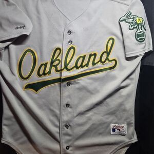 Vintage 90's MLB Oakland Athletics Baseball Rawlings Jersey Size 48 Large